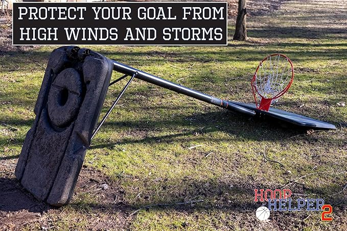 Hoop Helper 2 by Johnny World - Premium Sandbag Weight for Portable Basketball Hoops - Attractive, Secure Stability to Prevent Tipping and Enhance Safety - Ideal Alternative to Bricks & Rocks