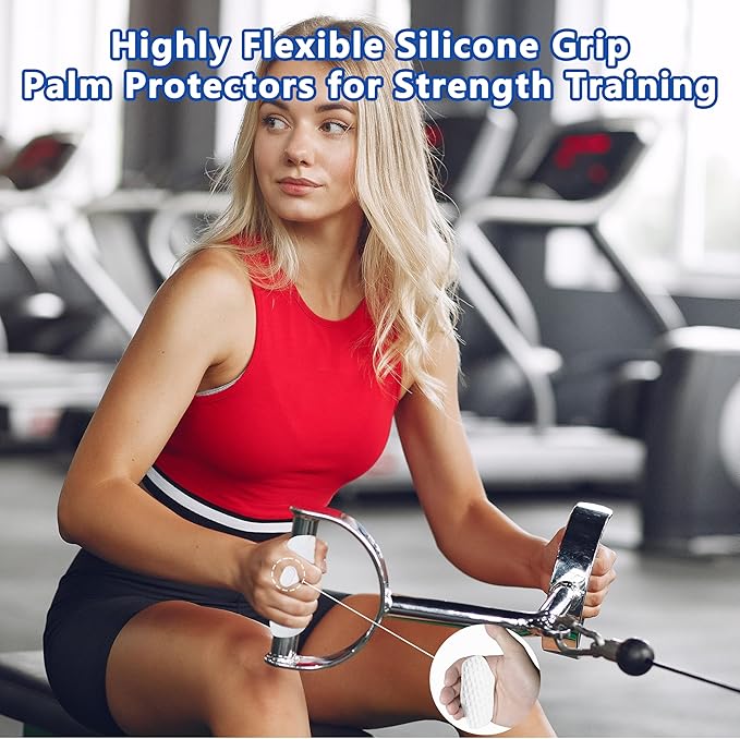 Silicone Gym Grips for Weight Lifting,Workout Gloves for Women Men Alternative,Anti Slip Gym Workout Grip,Rubber Gym Hand Grips-Weightlifting Grips Pad for Barbell,Pull Up,Ryptfit,Training