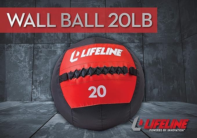 Lifeline Wall Ball Weighted Medicine Ball Core Strength with Sewn Exterior - Coordination, Stability, Cardio, Plyometrics, Crossfit