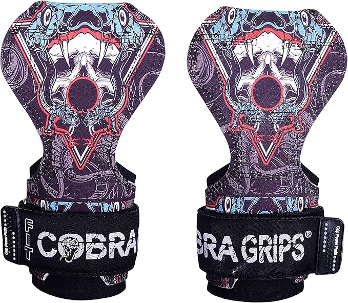 Cobra Grips Weight Lifting Gloves with Adjustable Neoprene Padded Wrist Wraps - Heavy Duty Alternative to Power Lifting Hooks for Deadlifts