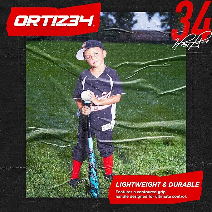 Grand Slam Set- Graffiti Plastic Bat, David Ortiz Backyard Baseball Set with 3 Balls, 4 Throw Down Bases