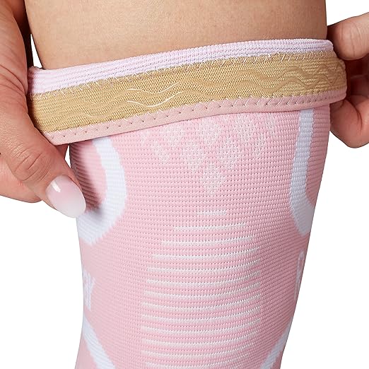 RiptGear Knee Compression Sleeve Women - Knee Support and Compression Knee Brace for Women Working Out For Pain, Running (Medium, Pink (2 Pack))