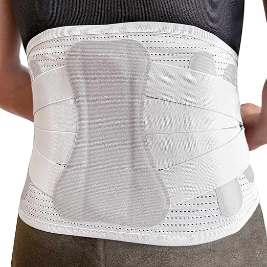 Lower Back Brace for Women Men, Adjustable Lumbar Support with 3D Pad, Breathable Ergonomic Support Belt with Metal Stays for Work, Lifting, Drive, Grey,Size XXL,Waist 52"-62"