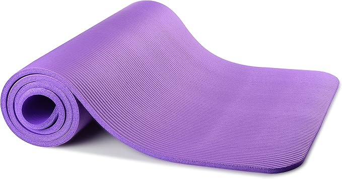 Fitvids All Purpose 1/2-Inch Extra Thick High Density Anti-Tear Exercise Yoga Mat with Carrying Strap and Yoga Blocks, Multiple Colors