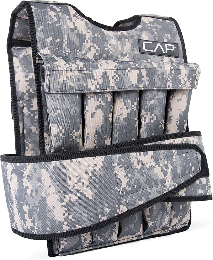 CAP Barbell Adjustable Weighted Vest | 20-150 lbs | Heavy-Duty Workout Vest with Removable Iron Weights for Strength Training, Cardio, Running, and Calisthenics
