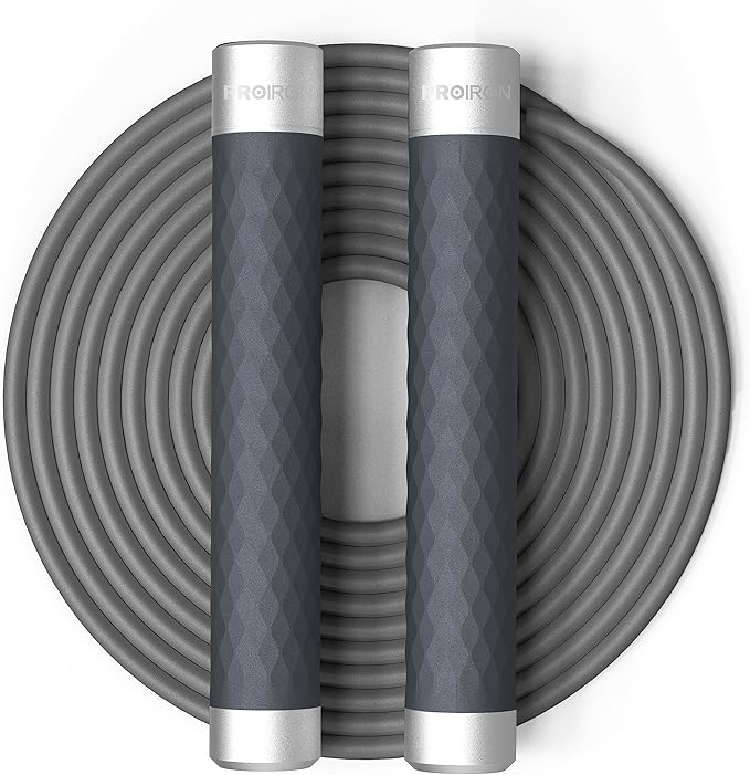 PROIRON Jump Rope Double Weighted Skipping Rope 360° Swivel Ball Bearings Tangle-Free Double Fat Burning with Aluminum Handle Heavy Jump Rope for Endurance Weight Lose Crossfit MMA Cardio & Workouts