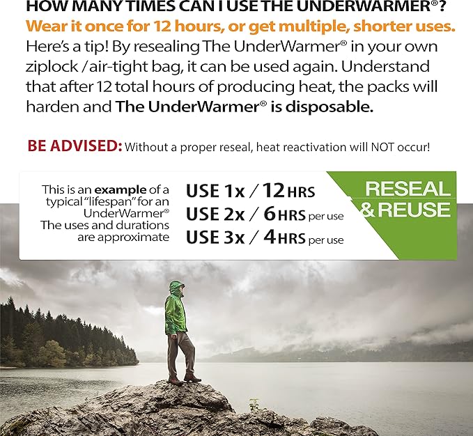 Single-Use Heated Vest Shirt | Compression Baselayer | 8 Built in Heat Packs | Body Warmer | White