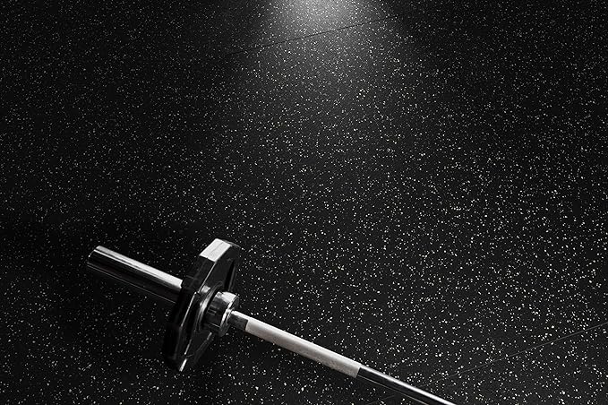 Genaflex Rubber Gym Floor Mat - 8mm Thick - Heavy Duty Commercial Protective Gym Flooring Roll (10% Blue, 4' X 6')