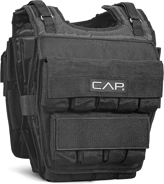 CAP Barbell Adjustable Weighted Vest | 20-150 lbs | Heavy-Duty Workout Vest with Removable Iron Weights for Strength Training, Cardio, Running, and Calisthenics