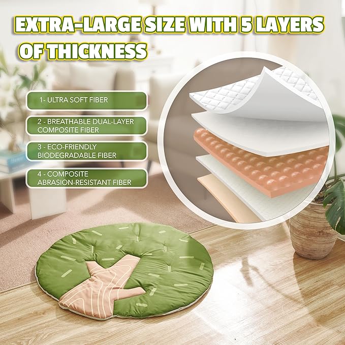 Baby Activity Gym & Play Mat – 8-in-1 Tummy Time Mat with Self-Discovery Mirror & Detachable Sensory Toys – Thick Non-Slip Washable Baby Play Gym for Infants Newborn 0 3 6 12 Months