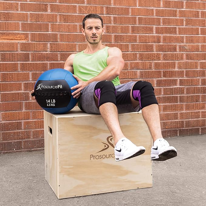 ProSource Soft Medicine Balls for CrossFit Wall Ball and Full Body Dynamic Exercises, Color-Coded Weights: 6, 8, 10, 14, 20, 25 lb.