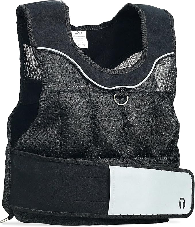 CAP Barbell Adjustable Weighted Vest | 20-150 lbs | Heavy-Duty Workout Vest with Removable Iron Weights for Strength Training, Cardio, Running, and Calisthenics