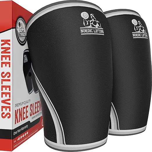 Nordic Lifting 7mm Knee Sleeves for Weightlifting & Gym (1 Pair) - Neoprene Compression Support for Squats, Powerlifting & Cross Training - USPA Approved - For Men & Women - XS
