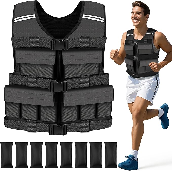 Adjustable Weighted Vest for Men Woman With Shoulder Pads 18lbs | 30lbs | 40lbs, Weight Vest For Walking, Rucking, Cross Training, Running, Muscle Building - Breathable, Comfortable, Washable