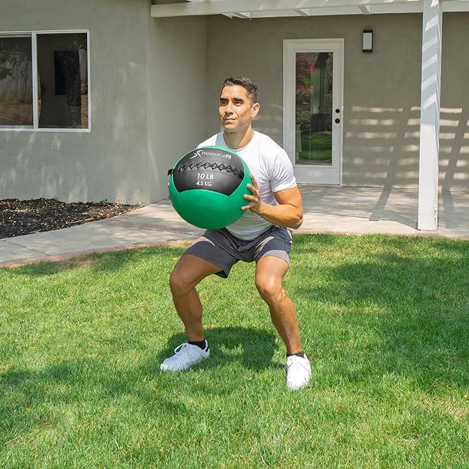 ProSource Soft Medicine Balls for CrossFit Wall Ball and Full Body Dynamic Exercises, Color-Coded Weights: 6, 8, 10, 14, 20, 25 lb.