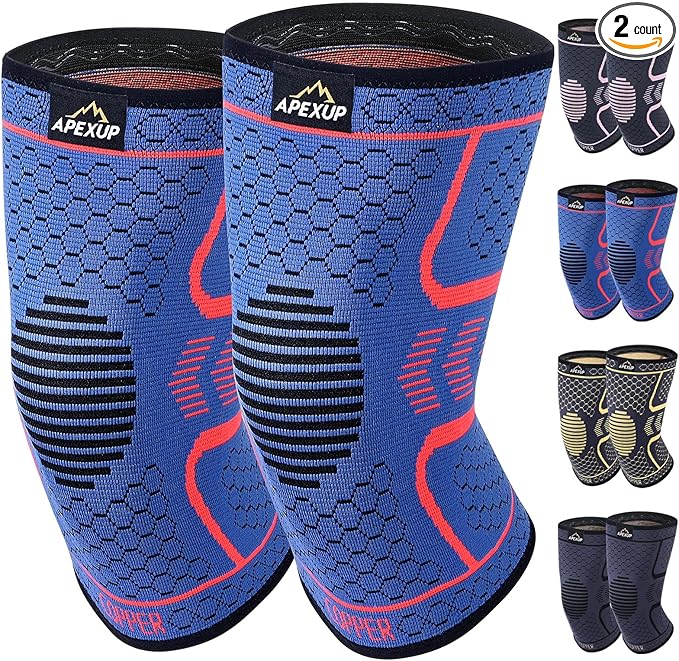 APEXUP Compression Knee Brace for Women, Copper Compression Sleeve for Knee Support, Arthritis Pain Relief, Meniscus Tear, ACL, Running
