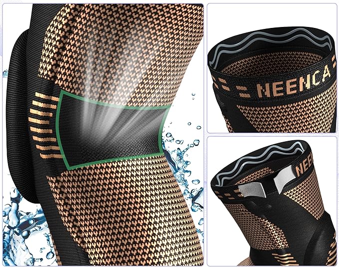 NEENCA 2 Pack Knee Braces for Knee Pain, Compression Knee Sleeves with Patella Gel Pad & Side Stabilizers, Knee Support for Meniscus Tear, Arthritis, Joint Pain, ACL, Runner, Workou