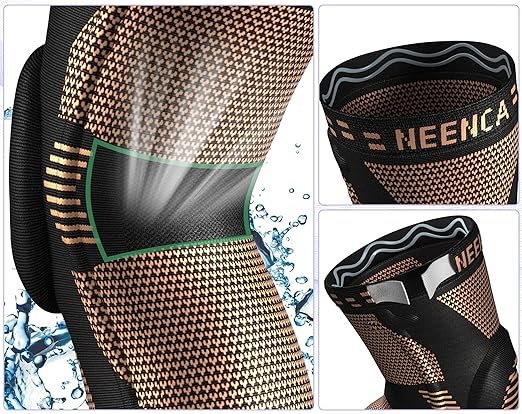 NEENCA Copper Knee Brace for Knee Pain, Knee Support with Patella Pad & Side Stabilizers, Compression Knee Sleeve for Sport, Workout, Arthritis, ACL, Joint Pain Relief, Meniscus Tear