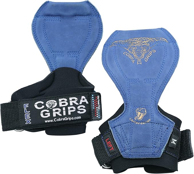 Cobra Grips Flex Model Weight Lifting Gloves Heavy Duty Straps Alternative Power Lifting Hooks for Deadlifts with Padded Wrist Wrap Support Bodybuilding