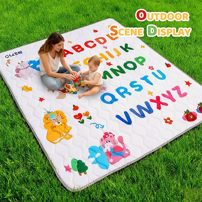 RONGFA Baby Play Mat for Floor, 50'' x 50'' Thicken Foam Soft Padded Mat for Baby, Playpen Mat for Toddlers Infant Kids, Machine Washable, Non-Slip Bottom Safe for Crawling (Circus)