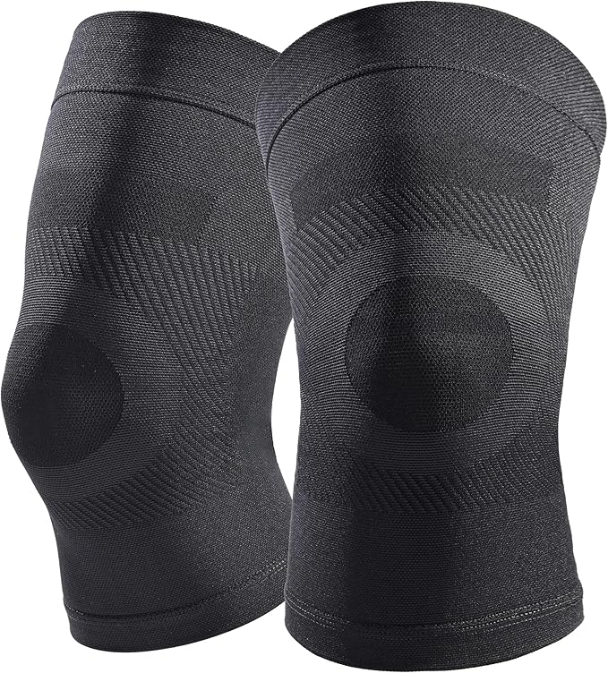 Knee Compression Sleeves, 1 Pair, Can Be Worn Under Pants, 20-30mmHg Strong Support Knee Brace for Unisex, Knee Support for Meniscus Tear, Arthritis, Pain Relief, Injury Recovery, Daily Wear,Black XXL