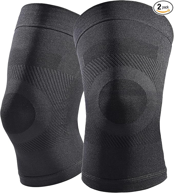 Knee Compression Sleeves, 1 Pair, Can Be Worn Under Pants, 20-30mmHg Strong Support Knee Brace for Unisex, Knee Support for Meniscus Tear, Arthritis, Pain Relief, Injury Recovery, Daily Wear,Black 3XL