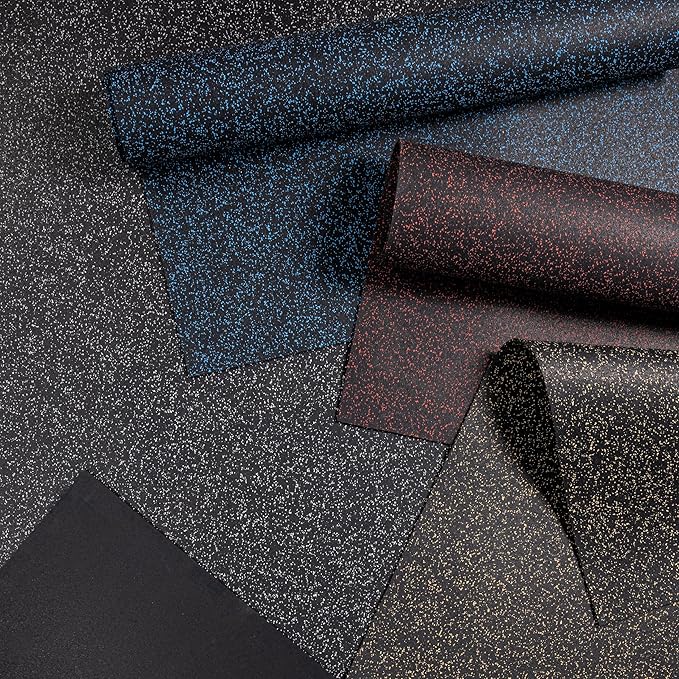 Genaflex Rubber Gym Floor Mat - 8mm Thick - Heavy Duty Commercial Protective Gym Flooring Roll (10% Tan, 4' X 6')
