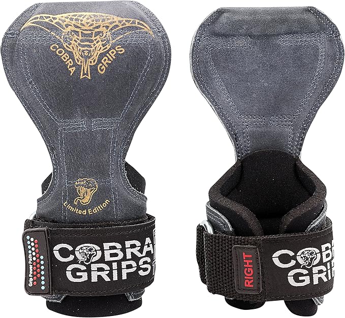Cobra Grips Weight Lifting Gloves with Adjustable Neoprene Padded Wrist Wraps - Heavy Duty Alternative to Power Lifting Hooks for Deadlifts