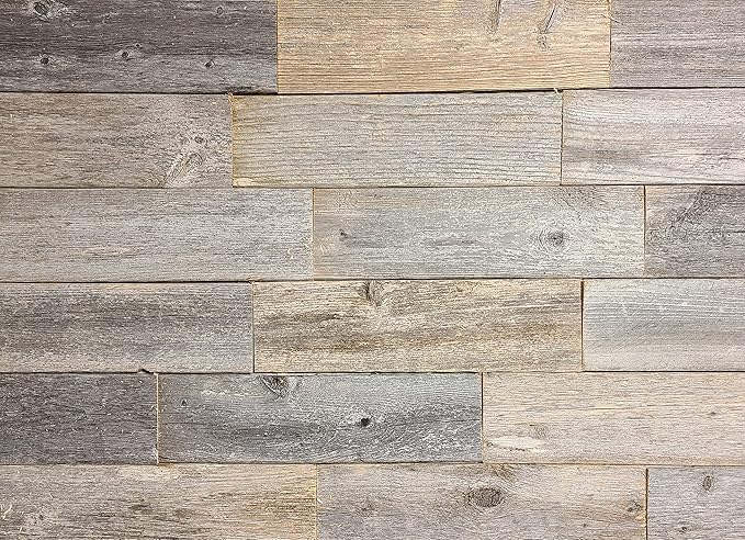 Rustic Weathered Reclaimed Wood Planks for DIY Crafts, Projects and Decor (20 pcs. Thin Planks - 3.5"x12"x.25)