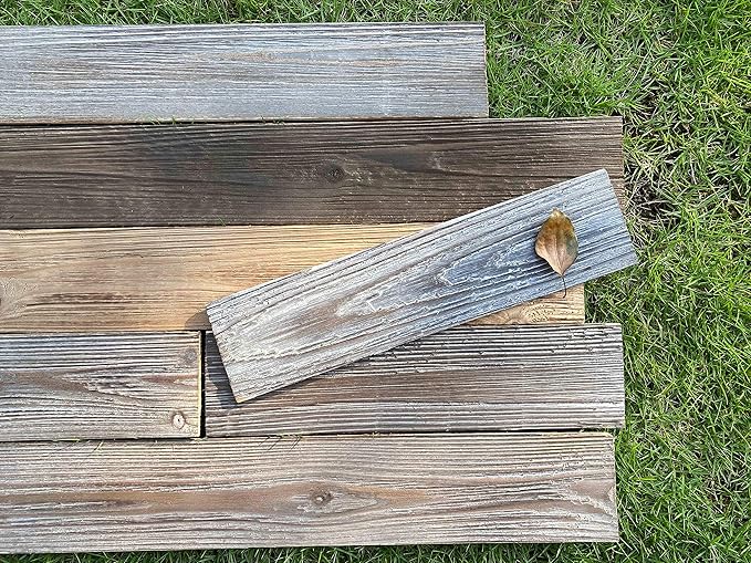 Nail Up Paneling Wood Wall Panels, Real Solid Planks DIY Easy Application, Rustic Reclaimed Barn Paneling for Accent Walls, Brown Gray Combinations, 10.5 sq. ft