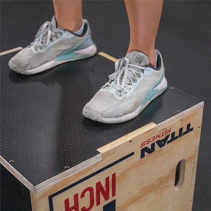 Titan Fitness Wooden Youth Wooden Plyometric Box, 12in 14in 16in, Pro-Duty Wooden Plyo Box, Step-Up Box Squat, Home Garage Gym Training